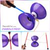 Professional Triple Bearing Diabolo, 5 Purple Chinese Yoyo Diabolo Toy for Adult Kids, Purple Big Yoyo Diablo with 2 Carbon Sticks, 1 Drawstring Bag, 2 Strings view 2