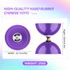Professional Triple Bearing Diabolo, 5 Purple Chinese Yoyo Diabolo Toy for Adult Kids, Purple Big Yoyo Diablo with 2 Carbon Sticks, 1 Drawstring Bag, 2 Strings view 4