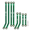 INJORA High Clearance 4 Links Set CNC Aluminum Links Set for 1/24 RC Crawler Car LWB 133.5mm Axial SCX24 AXI90081 Deadbolt AXI00004 B17,8PCS (Green) view 1