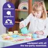 Casdon 36-Piece Tea Set - Colorful Toy Playset with Teapot, Milk Jug, Cups & Saucers, Cake, & More - Suitable for Preschool Toys - Playset for Children Aged 3+ view 3