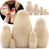 AEVVV Unpainted Blank Russian Matryoshka 5 Figures - DIY Craft Wood Unfinished Shapes Handmade Souvenir view 1