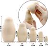 AEVVV Unpainted Blank Russian Matryoshka 5 Figures - DIY Craft Wood Unfinished Shapes Handmade Souvenir view 2