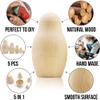 AEVVV Unpainted Blank Russian Matryoshka 5 Figures - DIY Craft Wood Unfinished Shapes Handmade Souvenir view 4