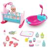 RedCrab 12" Baby Doll Toys Newborn Doll Bath and Bed Play Set - 2-in-1 Shaker and Bathtub with Shower Spray and 25pcs Accessories for Girls Pretend Play,Toy Gift Set for 3+ Year Old Kids view 1