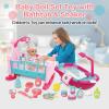 RedCrab 12" Baby Doll Toys Newborn Doll Bath and Bed Play Set - 2-in-1 Shaker and Bathtub with Shower Spray and 25pcs Accessories for Girls Pretend Play,Toy Gift Set for 3+ Year Old Kids view 2