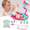 RedCrab 12" Baby Doll Toys Newborn Doll Bath and Bed Play Set - 2-in-1 Shaker and Bathtub with Shower Spray and 25pcs Accessories for Girls Pretend Play,Toy Gift Set for 3+ Year Old Kids view 3