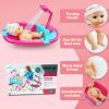 RedCrab 12" Baby Doll Toys Newborn Doll Bath and Bed Play Set - 2-in-1 Shaker and Bathtub with Shower Spray and 25pcs Accessories for Girls Pretend Play,Toy Gift Set for 3+ Year Old Kids view 4