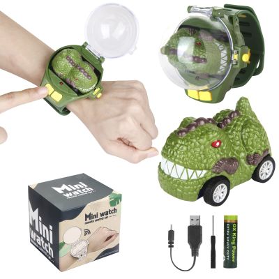 2023 Remote Control Car Watch Toys with LED Light,2.4 GHz Mini Racing Cars Wrist Toy for Kids Adults,RC Small Car Interactive Outdoor Game Easter Halloween Birthday Gifts,Dinosaur
