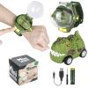 2023 Remote Control Car Watch Toys with LED Light,2.4 GHz Mini Racing Cars Wrist Toy for Kids Adults,RC Small Car Interactive Outdoor Game Easter Halloween Birthday Gifts,Dinosaur view 1