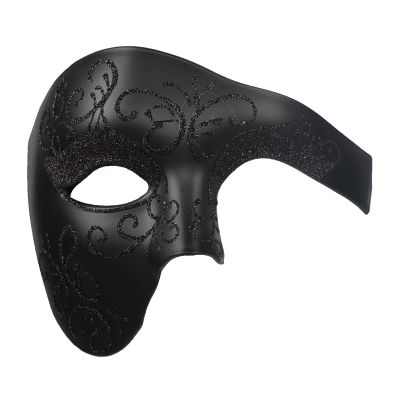 GREUS Antique Phantom of the Opera Mask Vintage Masquerade Mask Halloween One-Eyed Half Face Costume Mask for Men Women