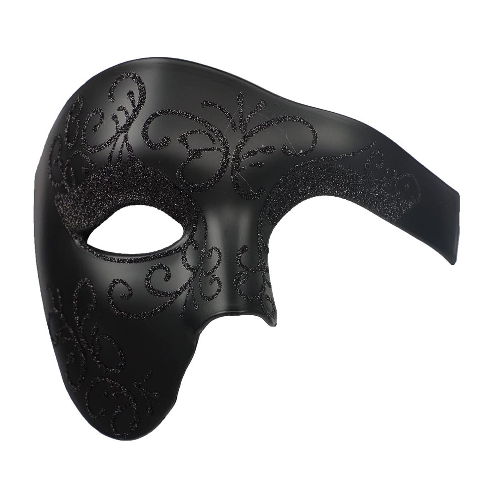 GREUS Antique Phantom of the Opera Mask Vintage Masquerade Mask Halloween One-Eyed Half Face Costume Mask for Men Women