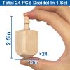 AMENON 24 Pack Hanukkah Wooden Dreidel, 2.5 Inch Blank Natural Wooden Chanukah Dreidel DIY Project Painted for Hanukkah Party Games Hanukkah Decorations view 2
