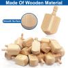 AMENON 24 Pack Hanukkah Wooden Dreidel, 2.5 Inch Blank Natural Wooden Chanukah Dreidel DIY Project Painted for Hanukkah Party Games Hanukkah Decorations view 3