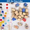 AMENON 24 Pack Hanukkah Wooden Dreidel, 2.5 Inch Blank Natural Wooden Chanukah Dreidel DIY Project Painted for Hanukkah Party Games Hanukkah Decorations view 4