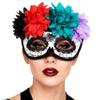 GREUS Sugar Skull Mask Women Mexican Day of the Dead Mask Flower Masquerade Masks for Halloween Costume Cosplay Party view 4
