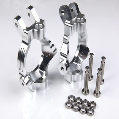 GTBRacing CNC Aluminum C-Hub Metal 1/5 RC Car LOSI 5ive -T C Hub Set Upgrade Parts (Silver)