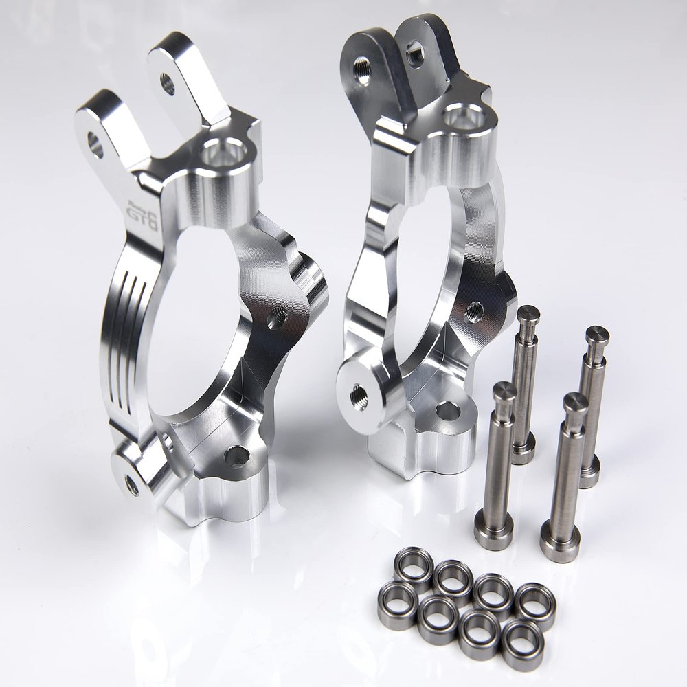 GTBRacing CNC Aluminum C-Hub Metal 1/5 RC Car LOSI 5ive -T C Hub Set Upgrade Parts (Silver)