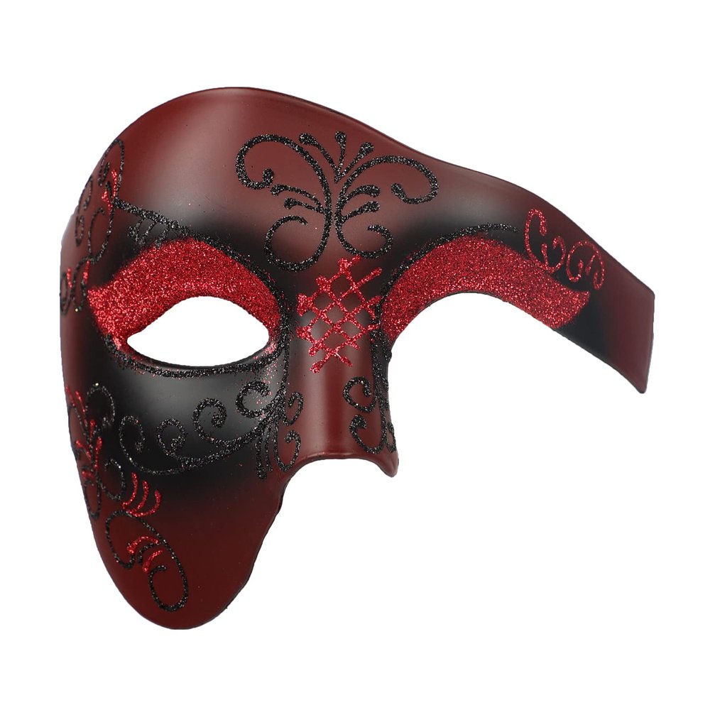 GREUS Antique Phantom of the Opera Mask Vintage Masquerade Mask Halloween One-Eyed Half Face Costume Mask for Men Women
