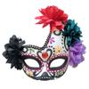 GREUS Sugar Skull Mask Women Mexican Day of the Dead Mask Flower Masquerade Costume Half Face Masks for Halloween Party view 1
