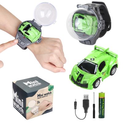 2023 Remote Control Car Watch Toys with LED Light,2.4 GHz Mini Racing Cars Wrist Toy for Kids,RC Small Car Interactive Outdoor Game Easter Halloween Birthday Gifts,Green