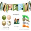 Birthday Decorations Set for Baby 1st Birthday High Chair Banner Dinosaur Theme Party Supplies ONE Birthday Banner Photo Props view 4