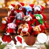 28 Pieces 3 Inches Christmas Stuffed Animal Toys Small Animal Plush Key Chain Plush Animal Toy Set for Christmas Tree Decorations, Stocking Stuffing, Party Gifts (Mixed Style) view 3