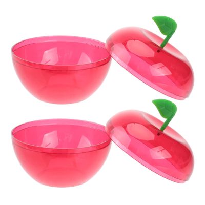 Angoily Christmas Apple Container 10PCS Party Toy Filled Plastic Bobbing Apples Christmas Party Favors Xmas Fruit Ornament Baubles Winter Party Decoration Supplies
