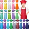 Handepo 40 Pcs Apron Chef Hat Set Aprons Chef 's Bib Apron Hats Bulk for Cooking Painting 7-13 Years(Multi Color) view 1