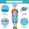 Handepo 40 Pcs Apron Chef Hat Set Aprons Chef 's Bib Apron Hats Bulk for Cooking Painting 7-13 Years(Multi Color) view 3