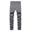 Men's Ripped Distressed Destroyed Jeans Stretch Vintage Hip Hop Jean with Holes Straight Leg Slim Fit Denim Pants (Dark Grey,32) view 2