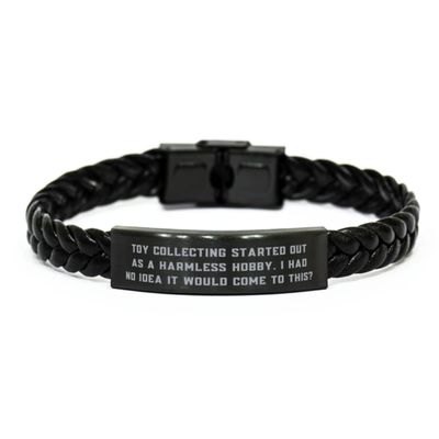Epic Toy Collecting Braided Leather Bracelet, Toy Collecting Started Out as a Harmless Hobby. I, Present for Friends, Inspire from