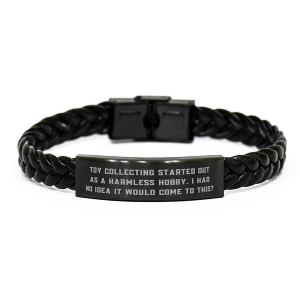 Epic Toy Collecting Braided Leather Bracelet, Toy Collecting Started Out as a Harmless Hobby. I, Present for Friends, Inspire from