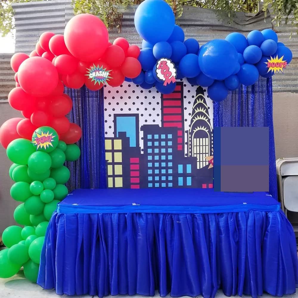 100PCS Blue Red Green Balloon Garland Arch Kit for Super Boy Theme Hero Party Birthday Party Baby Shower Decorations