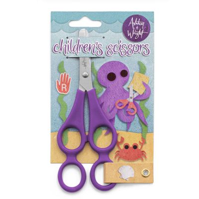 Ashton and Wright - Children's Double Hole Training Scissors - Purple - Right Handed (1)