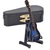 Joyzan Miniature Wood Guitar Model, Mini Wooden Electric Guitar Music Instrument Stand Support Case Display Small Replica Collectible Decoration Birthday Gift Ornaments Craft Home Decor view 1