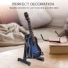 Joyzan Miniature Wood Guitar Model, Mini Wooden Electric Guitar Music Instrument Stand Support Case Display Small Replica Collectible Decoration Birthday Gift Ornaments Craft Home Decor view 3