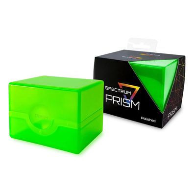 BCW Spectrum Prism Deck Case - Lime Green - 1 Pack | Secure Snap Closure Card Deck Case | Fits 100 Double-Sleeved Cards | Trading Card Deck Storage Ideal for Magic the Gathering, Pokemon, and More