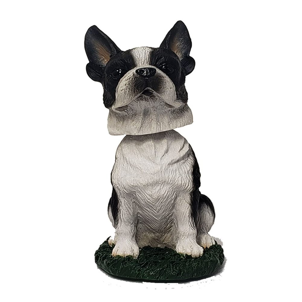 Animal Den Boston Terrier Dog Bobblehead Figure Statue Gift for Car Dashboard