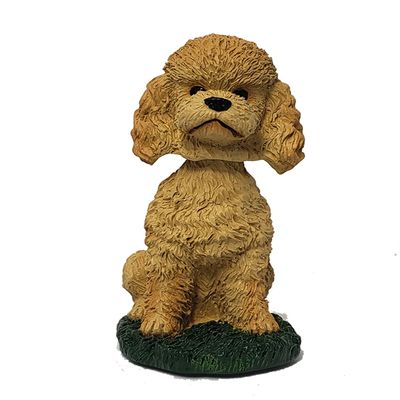 Animal Den Poodle Bobblehead Dog Figure Statue Gift for Car Dashboard Sport Cut Apricot