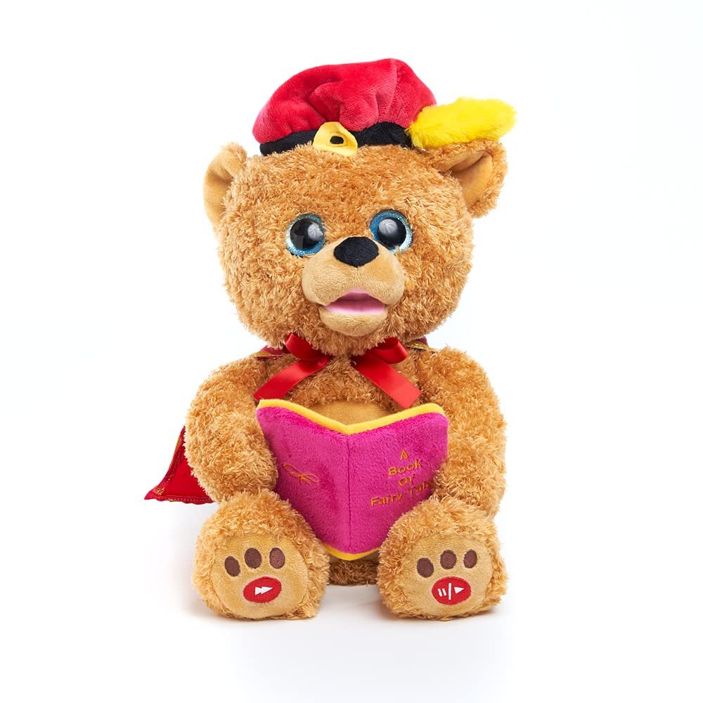 Cuddle Barn - Sir Barrington The Storyteller | Teddy Bear Animated Storytelling Stuffed Animal Plush Toy Reads 5 Fairy Tales, Mouth Movement, Swaying Motion, Lights Up, 12 inches