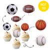 36 PCS Sports Cupcake Toppers Baseball Cupcake Picks Football Soccer Ball ToothPicks Rugby Basketball Cake Decorations for Sports Balls Theme Boys Men Birthday Party Supplies view 4