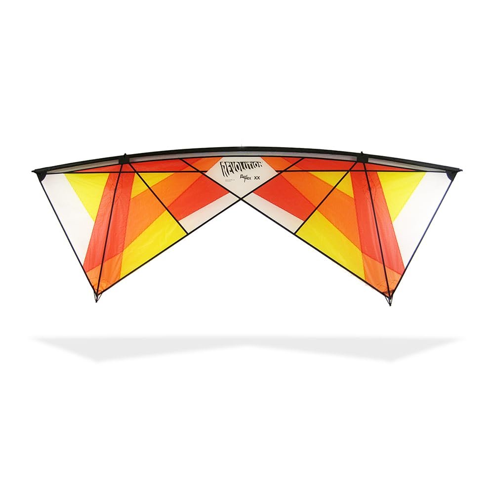REVOLUTION Kites Reflex XX Kite (Handles/Line Set / 1 Spare Shaft / 1 Spare Reflex Ring) (Hot Yellow/Red/Orange)