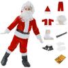 AMHSCOCA Kids Santa Costume 9PCS Christmas Santa Claus Costume for Kids Santa Suit Cosplay Party Outfit for Boy Children view 1