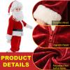 AMHSCOCA Kids Santa Costume 9PCS Christmas Santa Claus Costume for Kids Santa Suit Cosplay Party Outfit for Boy Children view 3
