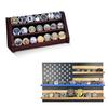 ASmileIndeep 3 Rows Challenge Coin Display Holder & Thin Blue Line American Flag Challenge Coin Display view 1