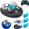 3 In 1 Sea Land and Air 360 Rolling Waterproof RC Drone,AIROKA Four Axis Aircraft High Speed Drift Cars RC Foam Boat Toys,For Beginners and gift to Boys or Girls(bule) view 1