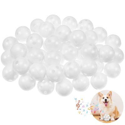 Rattle Ball Inserts, 50PCS 24mm (0.94in) Whilt Rattle Inserts for Crochet Baby Toys Bulk Doll Squeaker Replacement, Dog Plaything Repair Parts, Craft Noise Maker Refills for Plush Toys (Lead Free)