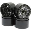 hobbysoul Alloy 2.2 Beadlock Wheels Black Rims, 2.2 Wheels Wide 1.57'' / 40mm for RC Crawler Axial SCX10 Capra Wraith/Traxxas AMG 6x6 TRX4 / Redcat Gen8 Everest gen 7 Pro, (4-Pack) view 1