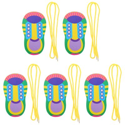 NUOBESTY Shoelace Threading Toys 5 Sets Educational Lacing Toys for Kids Learn to Tie Shoes Early Development Practice Kit