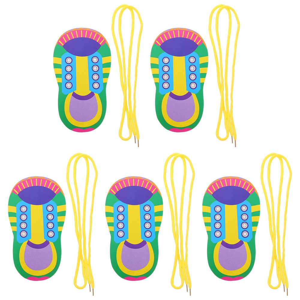 NUOBESTY Shoelace Threading Toys 5 Sets Educational Lacing Toys for Kids Learn to Tie Shoes Early Development Practice Kit